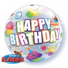 Bubble Ballon: 22In Bubble HBday cupcake